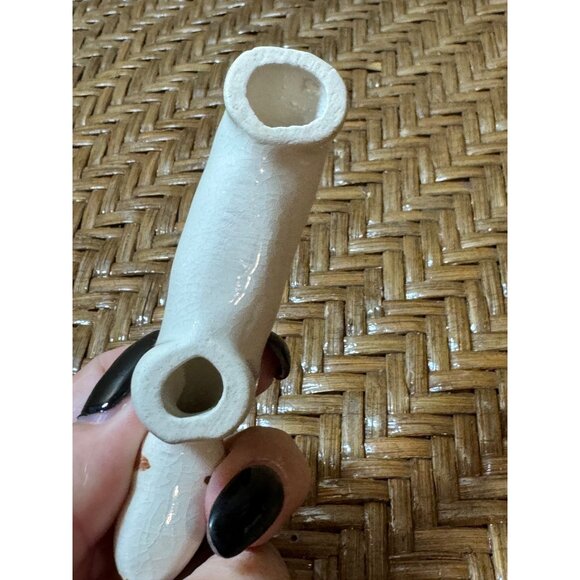 Set Of 3 Vintage Ceramic Dog Figurines White With Brown & Yellow Accents - Picture 9 of 10